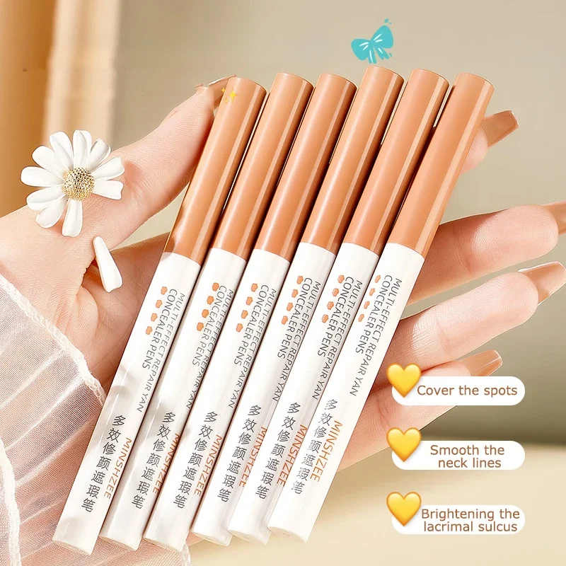 Concealer Silkworm Pen Stick Natural Color Moisturizing Concealer Pencil Cover Spot Dark Circles Pores Waterproof Face Makeup