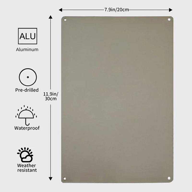 مسطح من الألومنيوم ثنائي الأبعاد، قطعة واحدة بدون علامة للتماس مع رسالة "قبل أنك" مضحكة - متينة مقاومة للعوامل الجوية مثبتة على الحائط #2