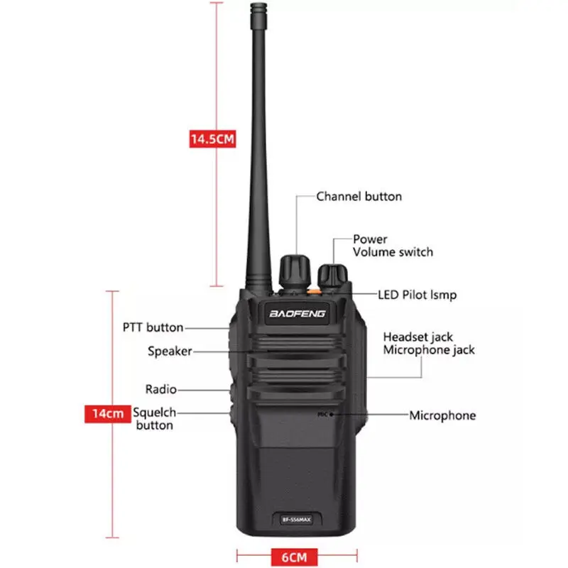 10pcs NEW BaoFeng S-56 IP67 Waterproof 10W 16CH HF UHF 400-470MHz Radio Walkie Talkie