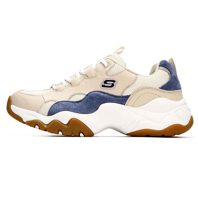 

Мужская обувь Skechers, спортивная повседневная обувь, амортизирующие и износостойкие кроссовки, кроссовки Dad Panda на толстой подошве, увеличивающие рост, 237151-Tan