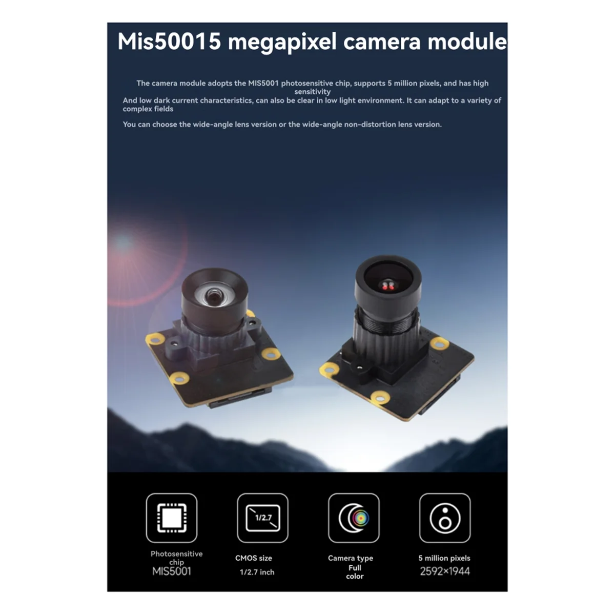 NEW Wide Angle Camera Module MIS5001 5MP High Sensitivity for --Pro/Max/Ultra, Ideal for Advanced Imaging A