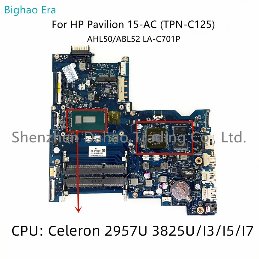 

LA-C701P For HP 15-AY 15-AC 250 G4 Laptop Motherboard With i3 i5 i7 CPU R5 M330 2GB-GPU SPS:815245-501 815247-501 815240-601