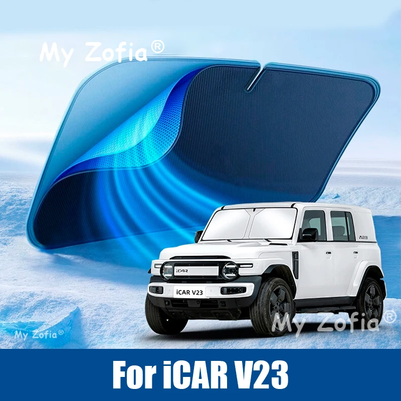 

For Chery iCAR V23 iCAUR V23 2025 2026 Car Windshield Sunshade Cover Anti UV Protection Foldable Accessories
