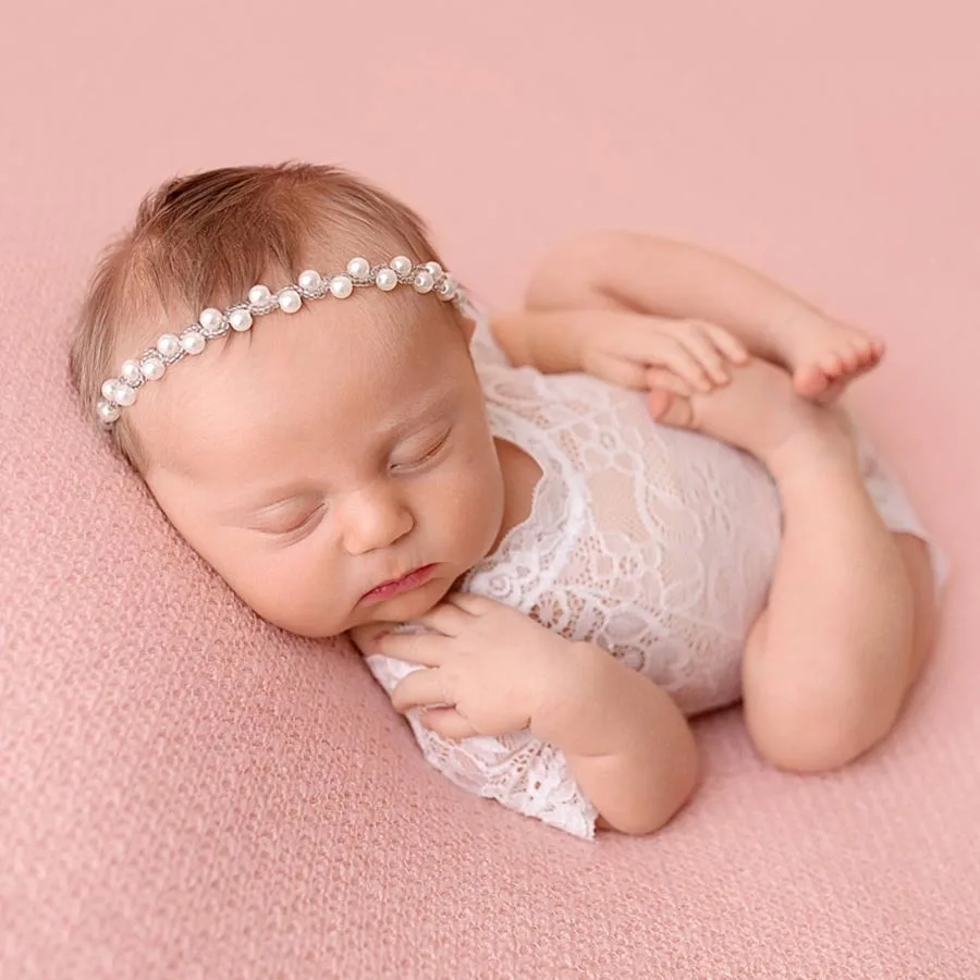 Macacão de renda para bebês recém-nascidos, roupas fotográficas, macacão infantil, cem dias