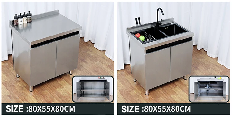 Modern Modular Economical Small Stainless Steel Painted Kitchen Cabinets with Drawer