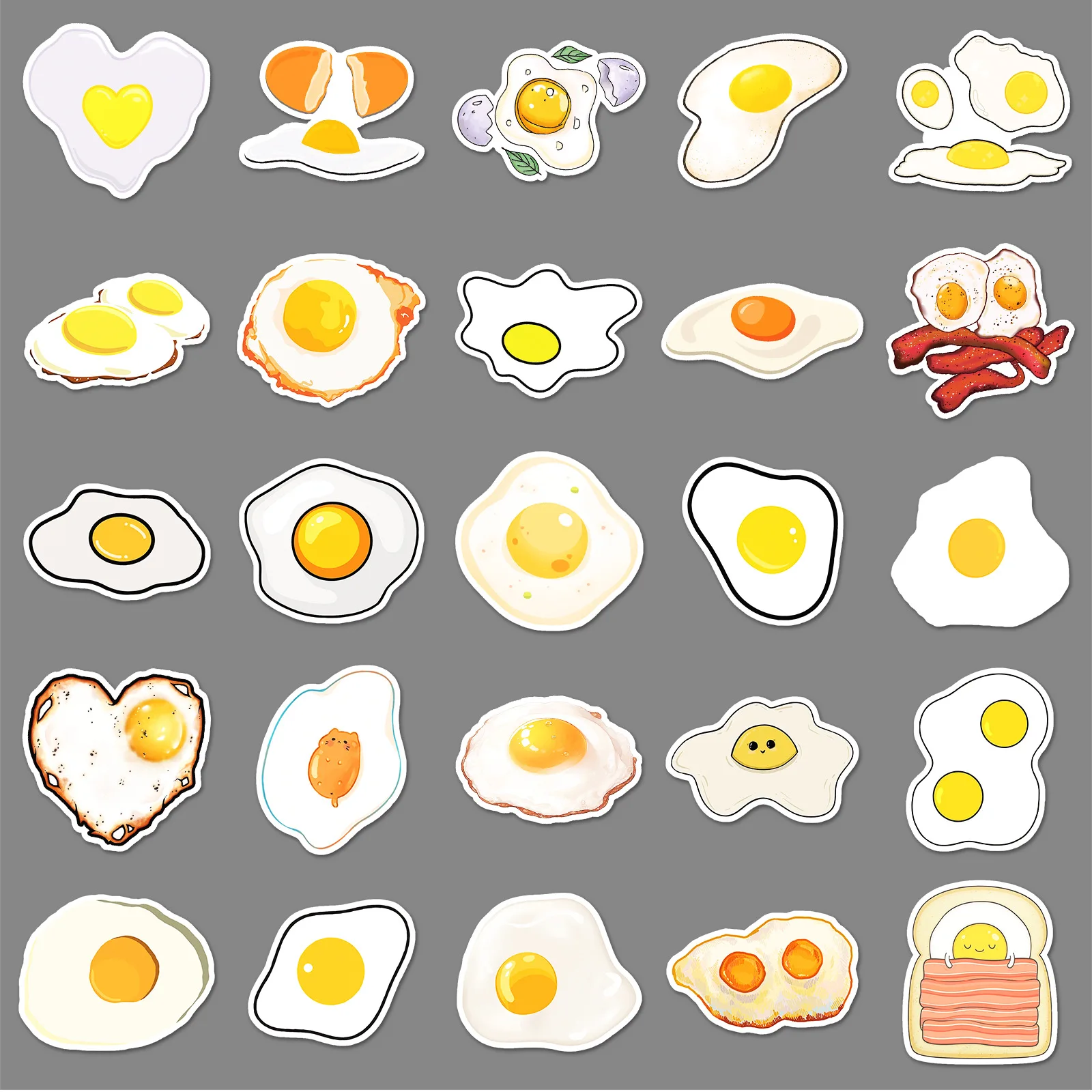 50 قطعة ملصقات الكرتون البيض لطيف صفار ملصق البيض المقلي الكتابة على الجدران لعبة DIY بها بنفسك الأمتعة المحمول سيارة دراجة سكيت الشارات ألعاب أطفال هدية