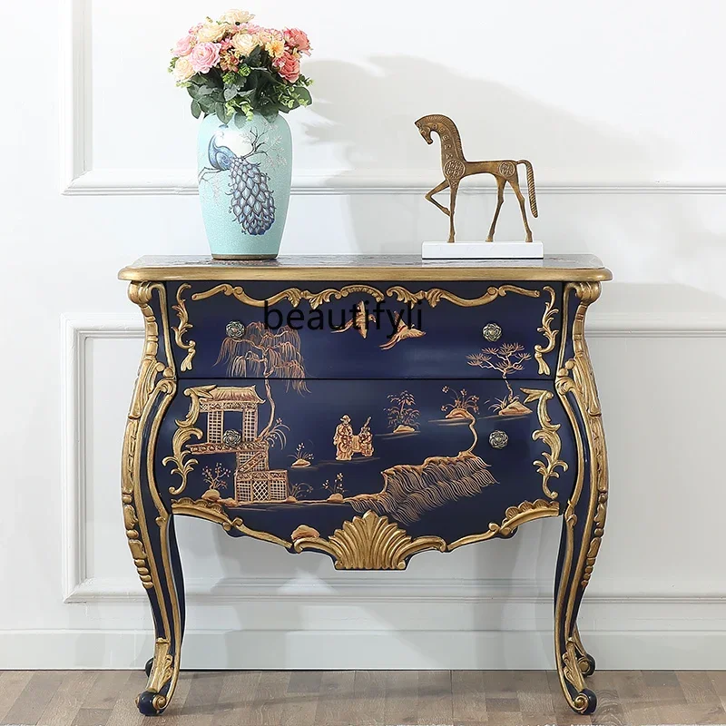 

A57 French foyer entrance cabinet Neoclassical storage decorative cabinet European American painted storage cabinet