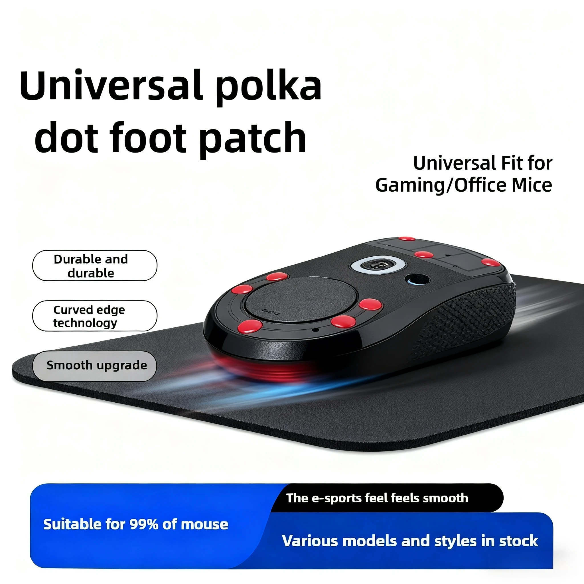 

Slip-Enhancing Round PTFE Mouse Skates - Small Dot Adhesive Feet for Most Mice (Gaming/Office) | Smooth Glide