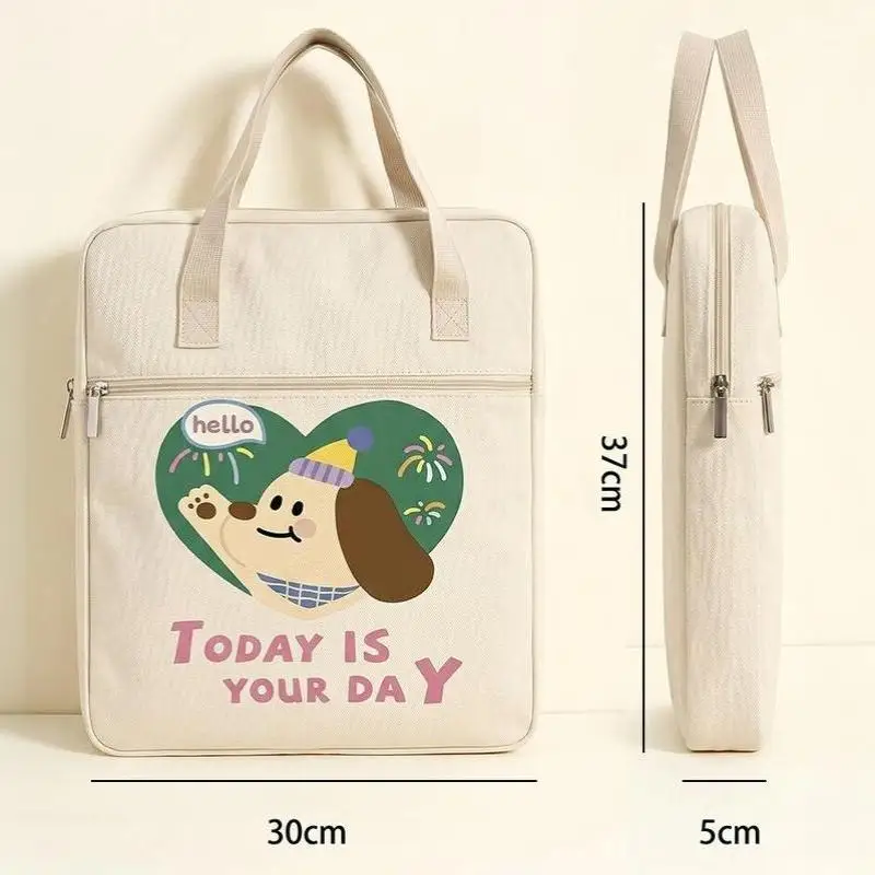 Niedliche Tragetasche mit Cartoon-Print, große Kapazität, für Schüler, Hausaufgaben, Dokumente, Tutorial, Aufbewahrung, Handtasche, Schulbedarf – Detail 1