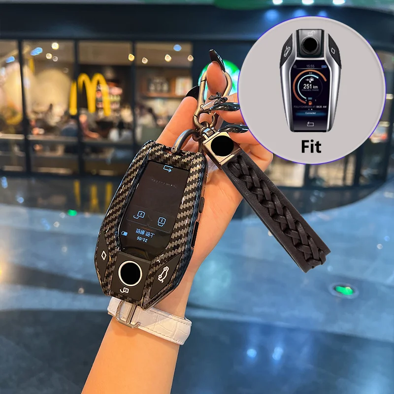 

ABS Carbon Fiber Style for BMW G05 X5 G30 G12 G11 G32 G31 5 7 Series I8 I12 I15 G01 X3 G02 G07 Remote Car Key Case Cover Fob Bag