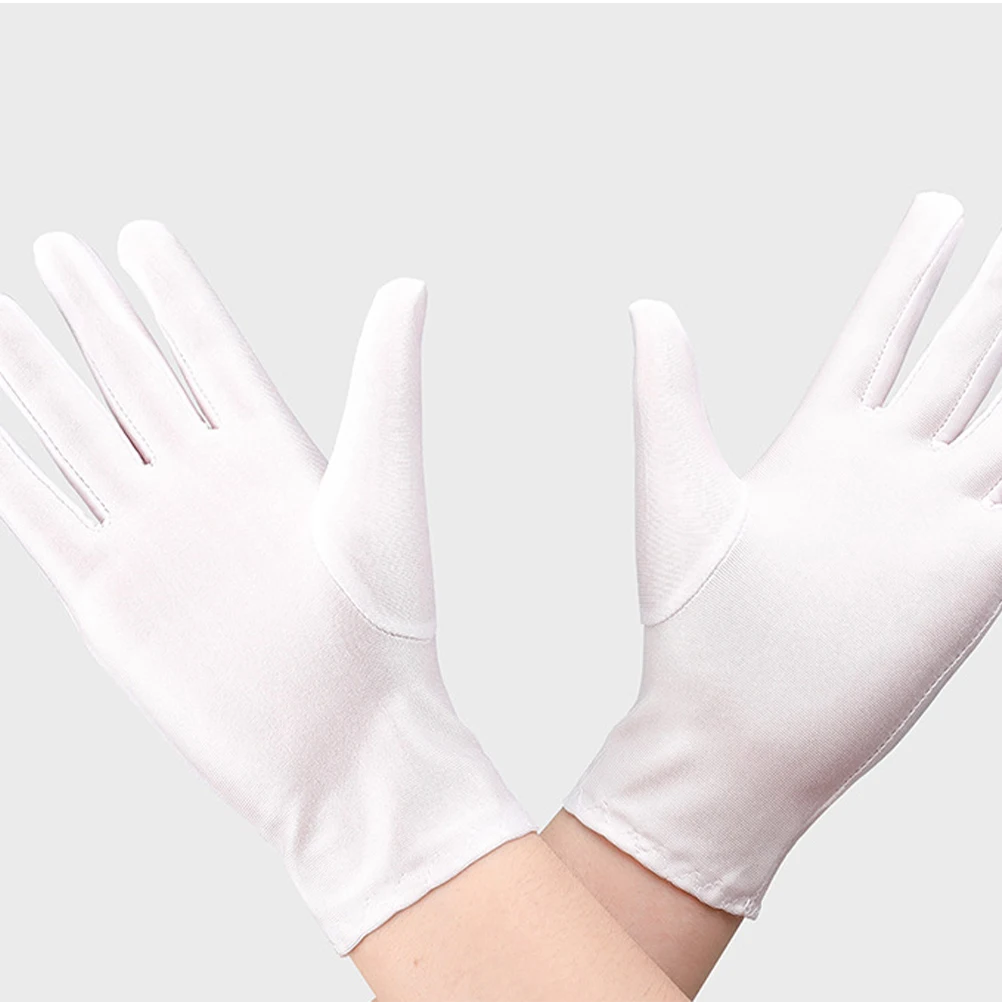 

3 Pairs Stretchy Gloves for Jewelry Inspection Elastic Etiquette Soft Lightweight Premium Fabric Material Gloves