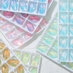 New Pattern Teardrop Mocha Opal Glass Hand sewn flatback rhinestones for Wedding Dresses Decorations Diy Craft Supplies