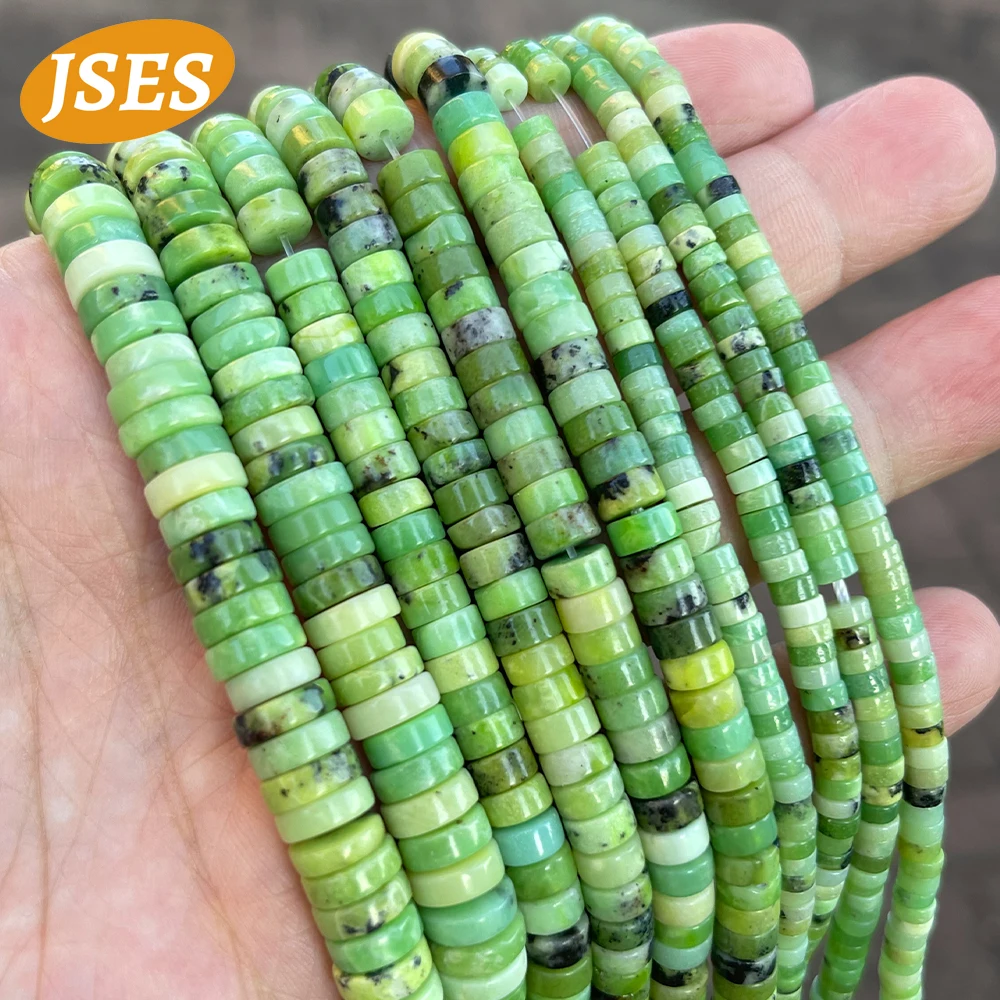 

Natural Stone Beads Green Opal Rondelle Spacer Loose Beads for Jewelry Making Bracelet Necklace Handmade Diy Accessories