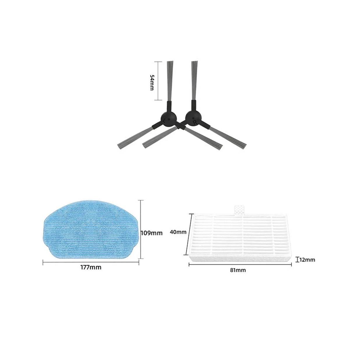 สําหรับ 999 X-Treme อะไหล่ทดแทนแปรงด้านข้างแผ่นกรอง Hepa Mop Pad