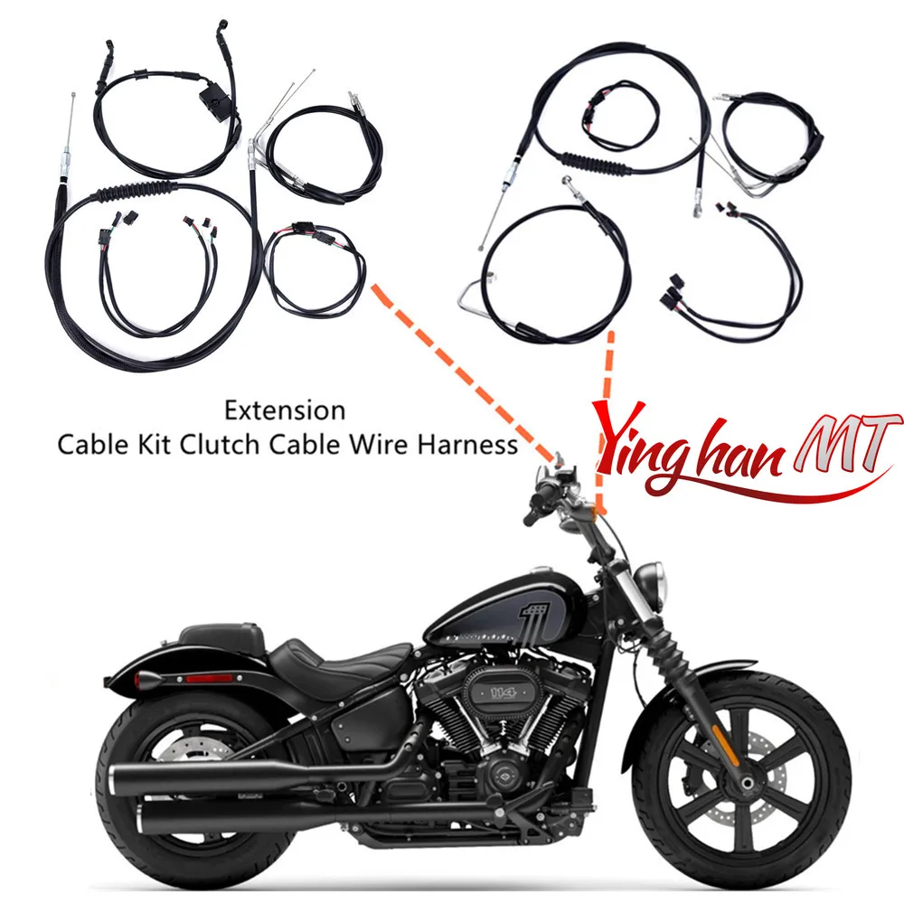 Kit Cavo di Prolunga per Frizione, Cablaggio per Harley Softail Heritage Fat Boy Breakout Fls Slim Dyna Fxdb Street BOB dal 2008 in poi