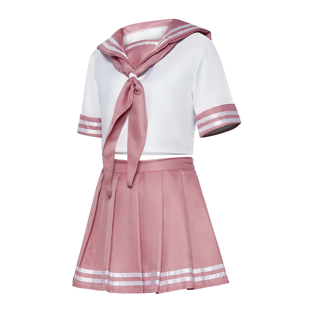 Fate Apocrypha Astolfo Cosplay Sailor Suit JK Student Uniform Tie Pleated Skirt Black Bow Headwear Anime Halloween Party Costume view 3