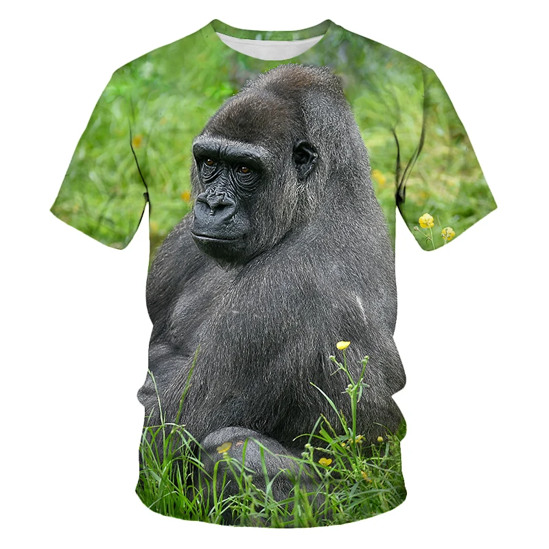 New Summer Tide Orangutan Picture Men T-Shirts  Casual 3D Print Tees Hip Hop Personality Round Neck Short Sleeve Quick-Dry Tops