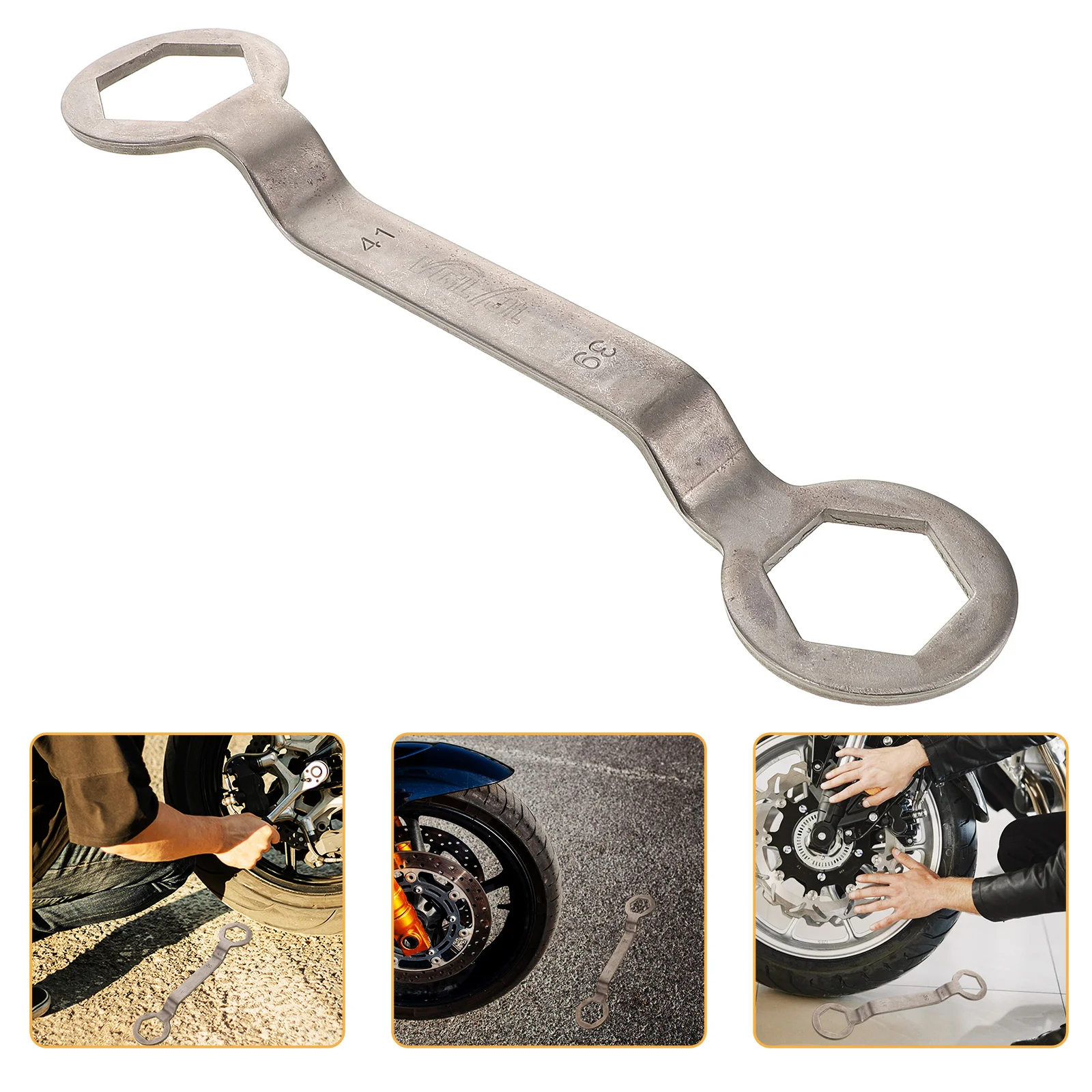 

Double End Ratcheting Motorcycle Wrench Tool Metal Durable Dual Head Clutch Pulley Repair Spanner Motorcycle Wrench