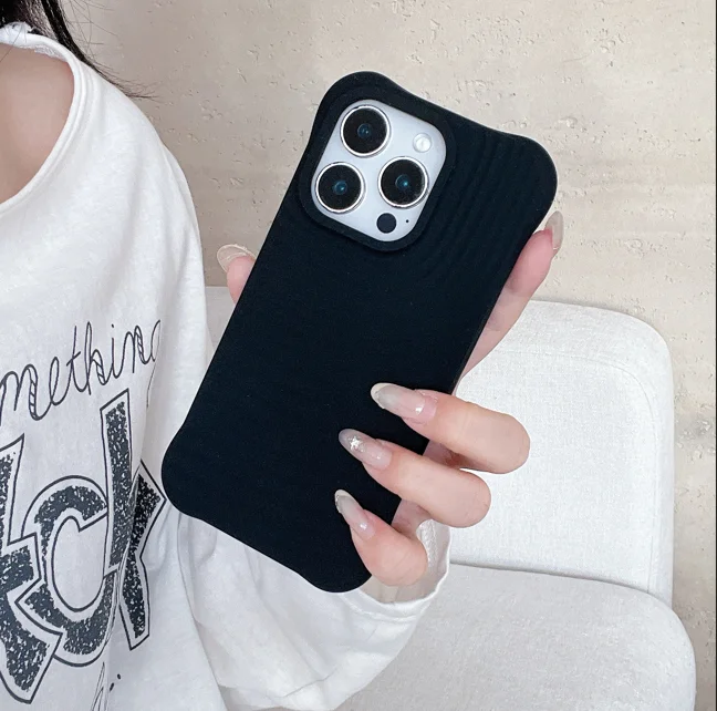 متعدد الألوان الصلبة موجة صغيرة غطاء من السيليكون تغطية كاملة للصدمات آيفون 15-16 برو ماكس 16pro 16 15 برو ماكس 15pro 15 #6