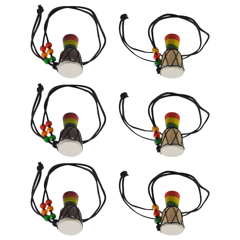 

6 Pcs Jewelry Mini African Drum Necklace Accessories for Women Djembe Charm