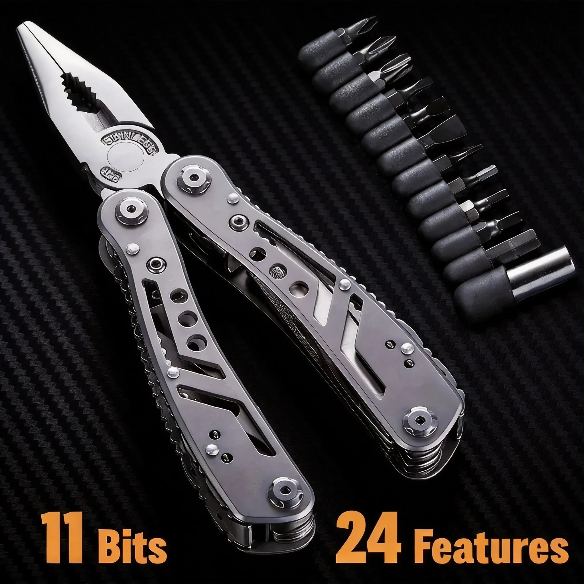 Compact Pocket Multitool with 420 Steel Pliers Essential EDC Gear for Camping, Hunting First Aid Repairs