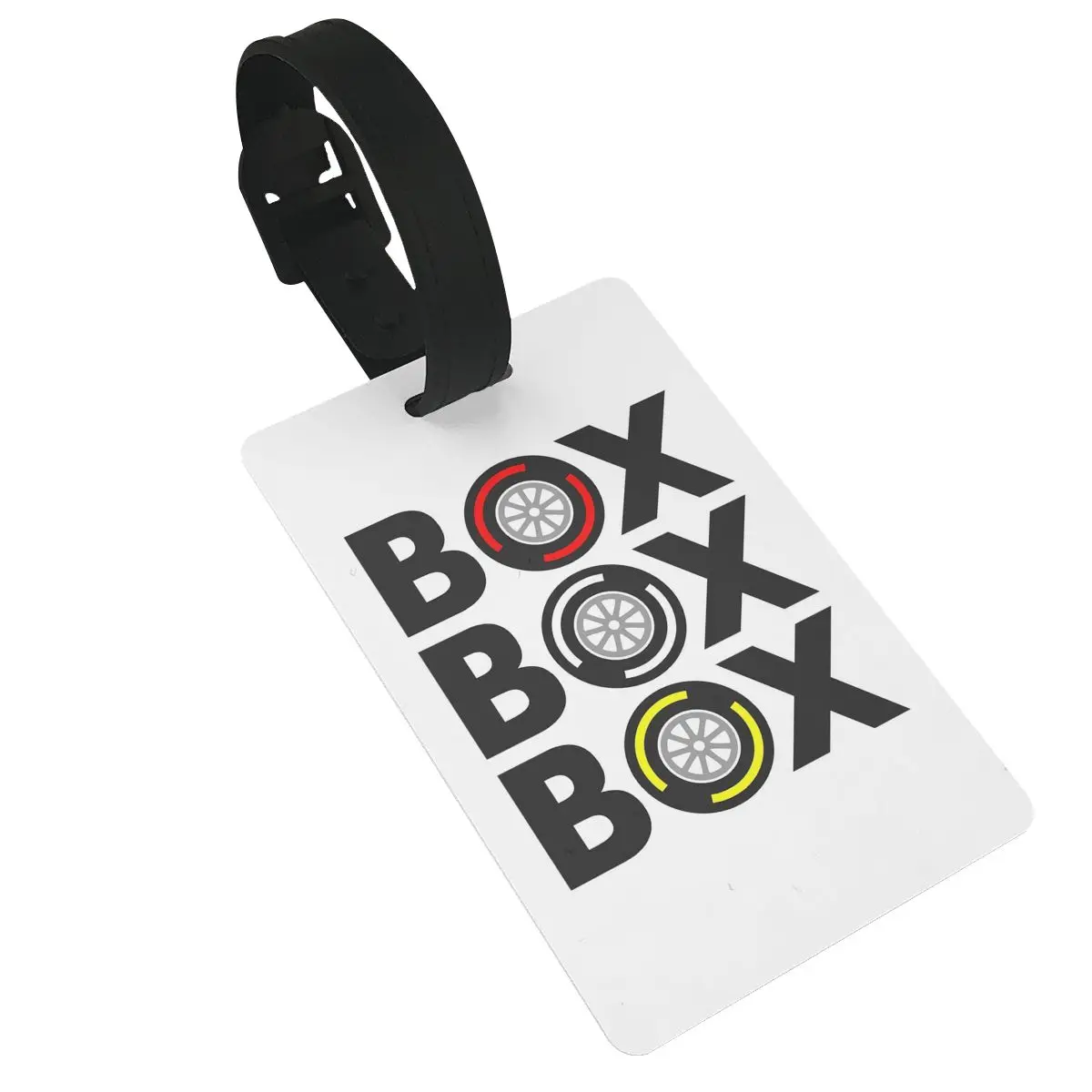 

"Box Box Box" F1 Tyre Luggage Tags Suitcase Accessories Travel Cute Baggage Boarding Tag Portable Label Holder ID Name Address