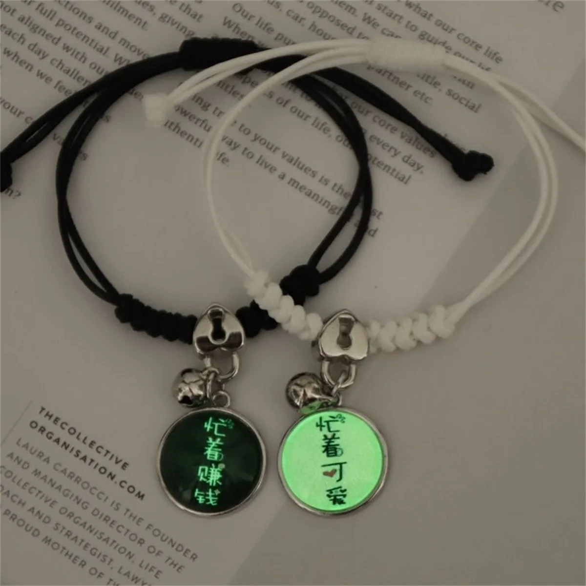 Mode Leuchtende Perlen Stern Paar Armband Für Frauen Männer Charme Katze Blume Herz Key Lock Kreuz Passenden Freund Armband Schmuck – Detail 13