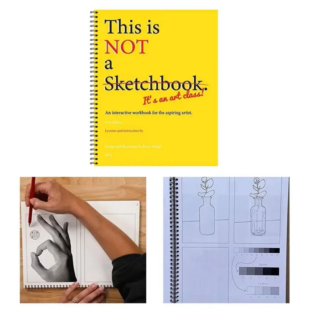 Professional This Is Not a Sketchbook Interactive Workbook Thick Paper Art Class Drawing Book with Lined Blank Pages Stationery