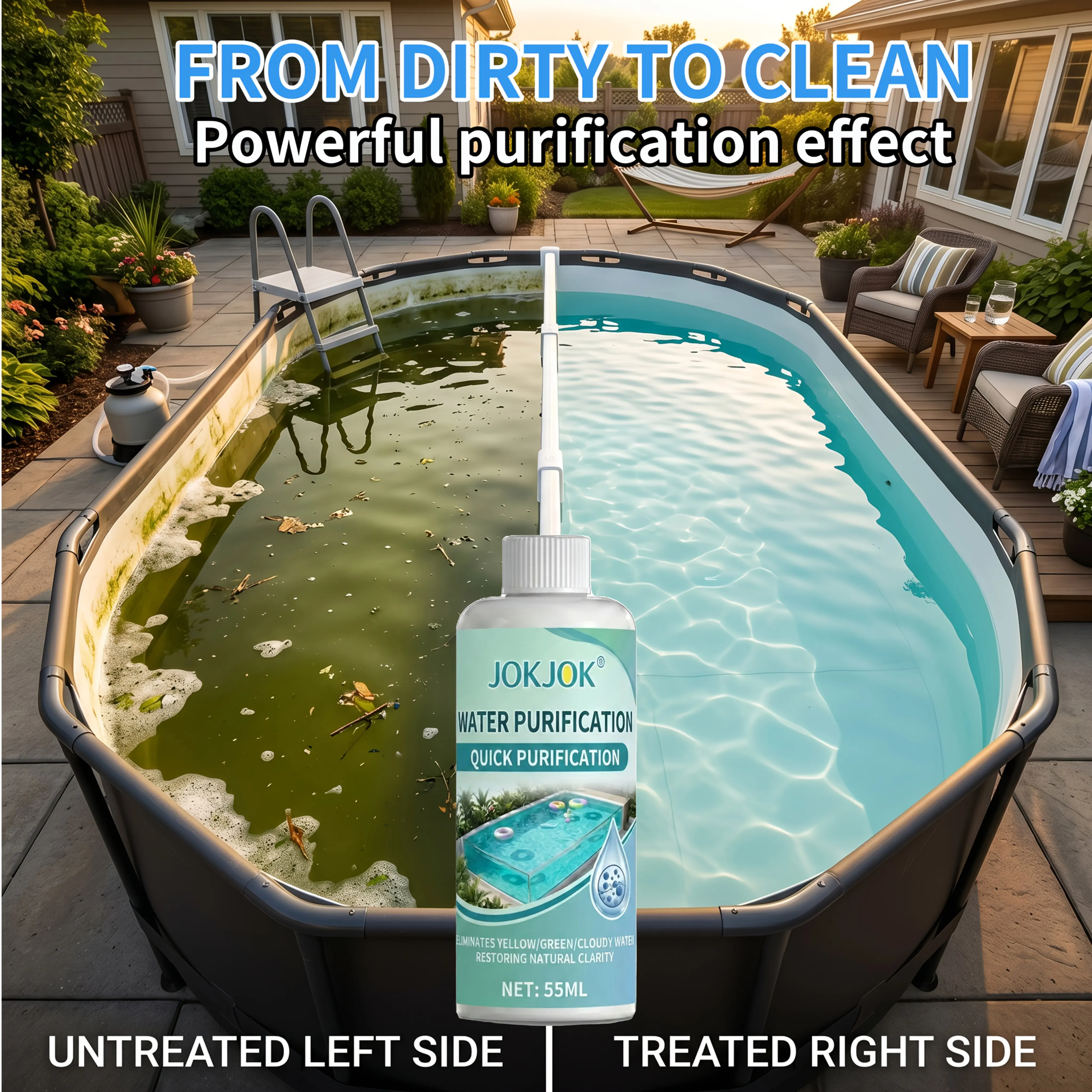 Concentrated, Fast-acting Pool Water Treatment Agent That Transforms Cloudy Water Into Crystal-clear Water; Suitable For Descaling Above-ground And In-ground Pools, As Well As Spa Pools.