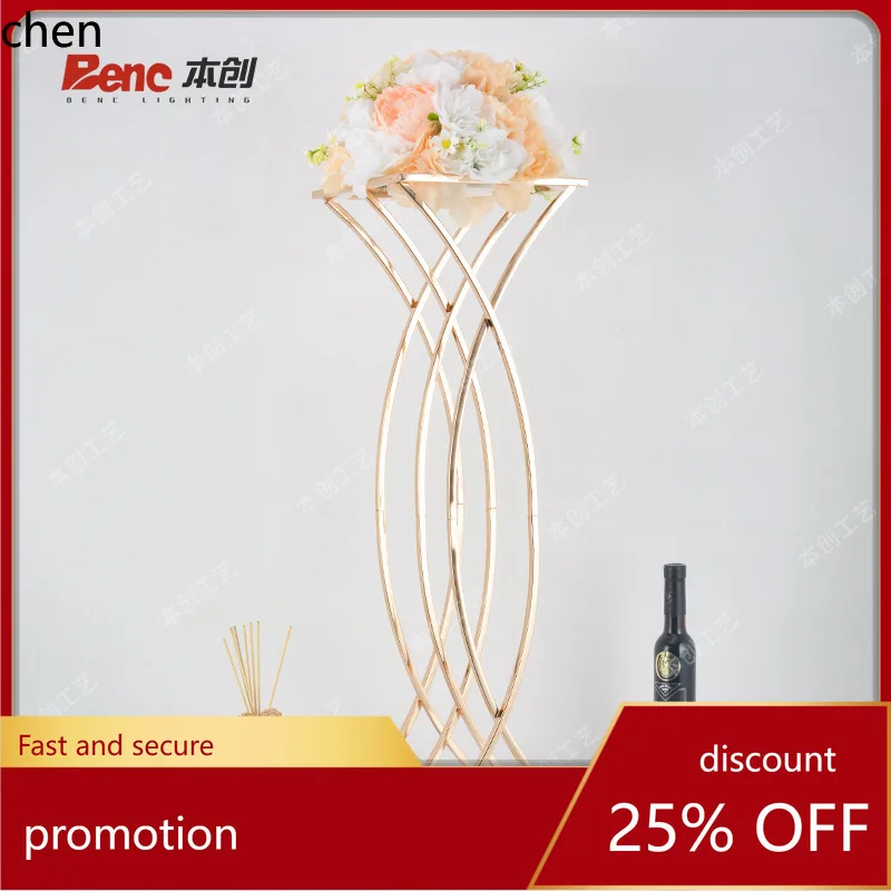 

YFY geometric aisle runner props gold iron square frame flower stand decoration runway backdrop display festive supplies