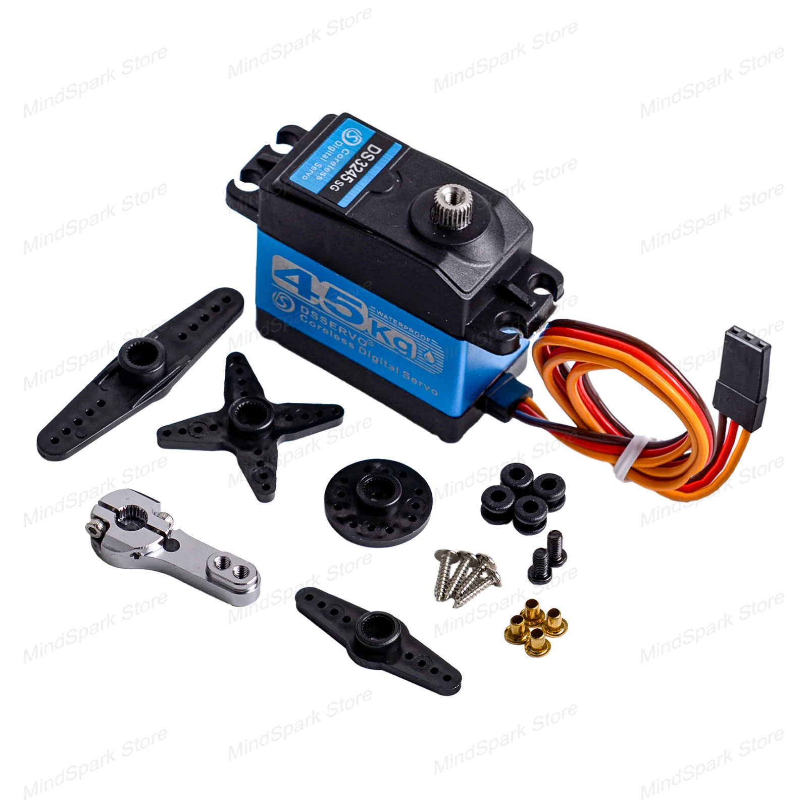 DS3245 Servo digitale Motore coreless con ingranaggi in acciaio da 45 kg con braccio 25T Servos IP66 impermeabili da 180/270 gradi per robot per auto RC Giocattolo fai da te