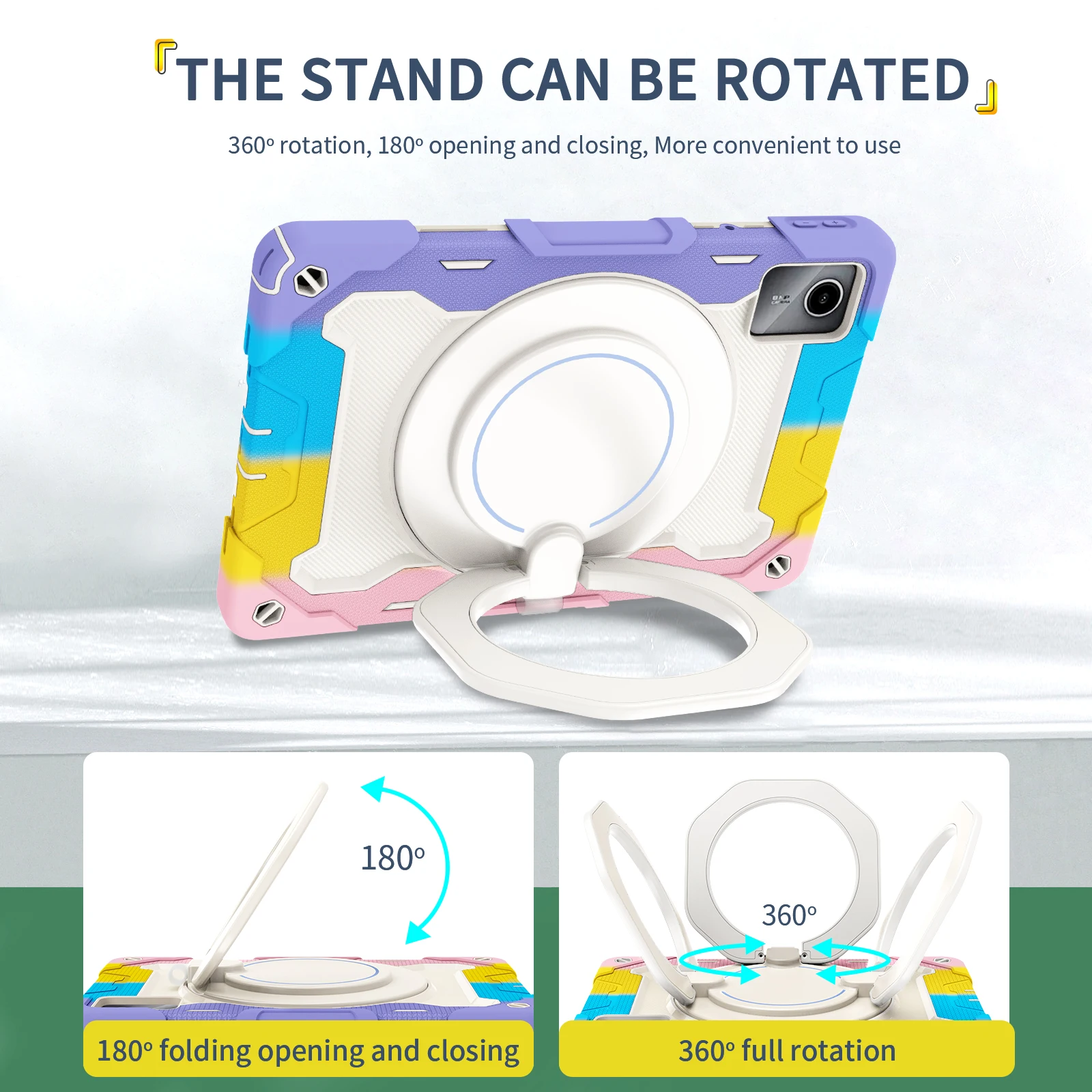 Armor Stand Case For Lenovo Xiaoxin Pad 2024 Tab M11 TB-330FU TB-331FC 360 Rotating  Cover With Handle Grip 3-Layers Protection