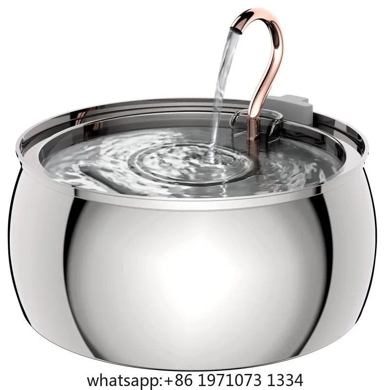 4L Stainless Steel Pet Cat and Dog Drinking Fountain Ultra-Silent Water Pump Suitable for Multiple Pet Drinking Bowls