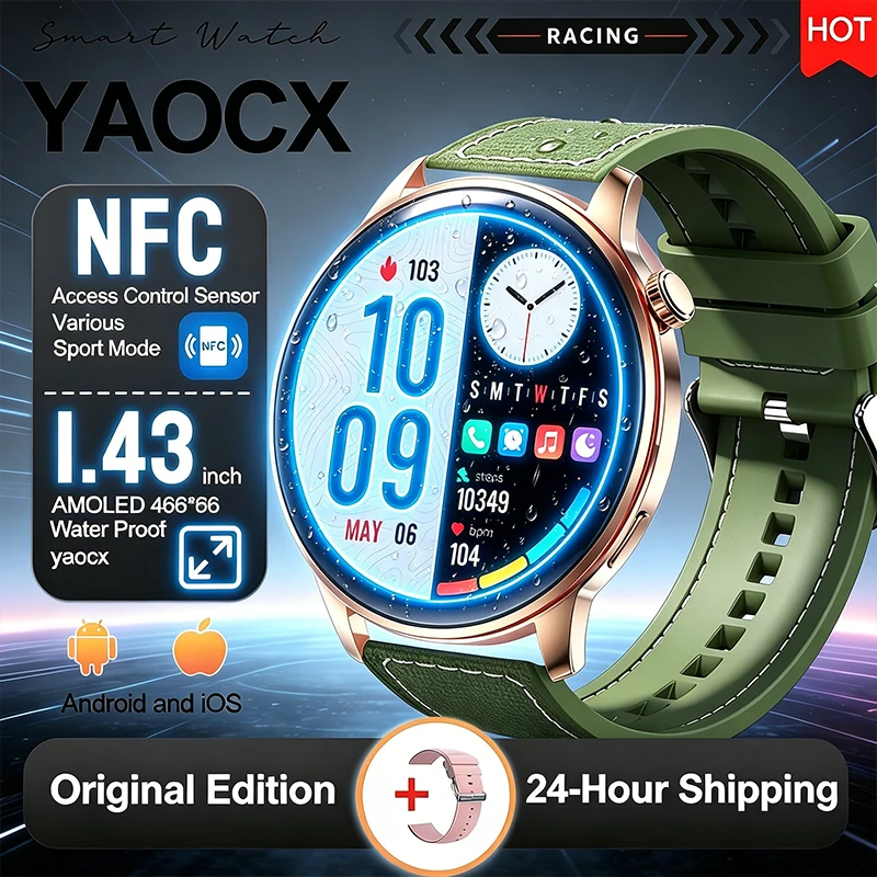 

2026 New Fashion Smart Watch Blood Oxygen Heart Rate Women's Health Sleep Monitoring Voice Assistant Multi-Sport Mode Smartwatch