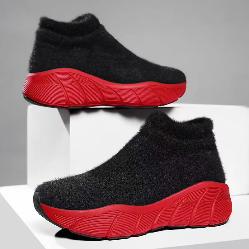 أحذية شتوية دافئة معزولة عالية الجودة مع حشوة مضافة مناسبة لكل من الرجال والنساء تتميز بجوارب خفيفة الوزن بنعل سميك 35-46 #3
