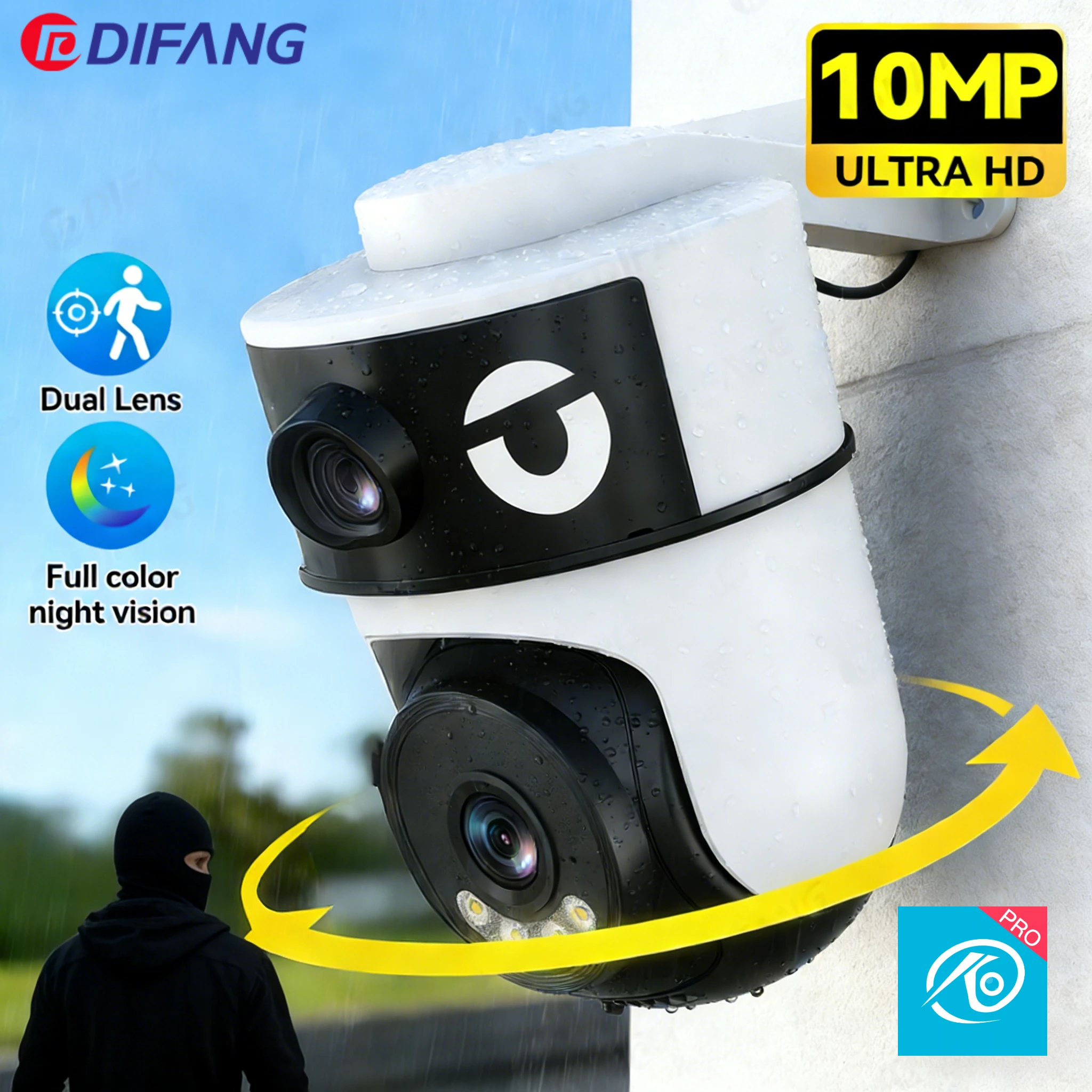 2026 New Arrival 5K 10MP WiFi PTZ Camera Dual Lens Dual Screen Two-Way Audio Mini Home Security Camera Smart Surveillance O-KAM
