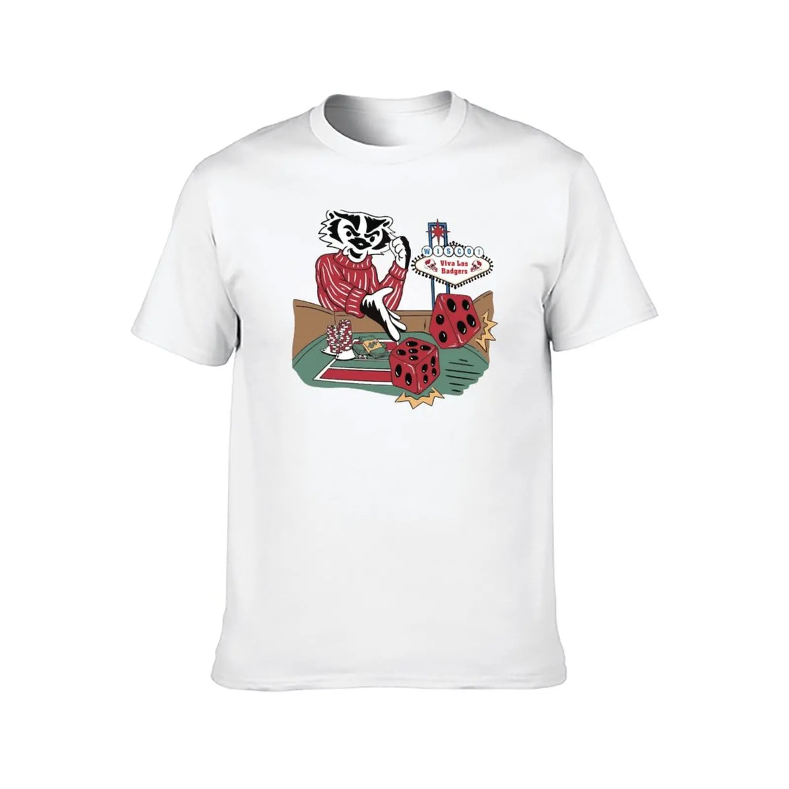 Bucky Badger Las Vegas Dice Roll - University of Wisconsin Badgers T-Shirt anime shirt tees mens clothes