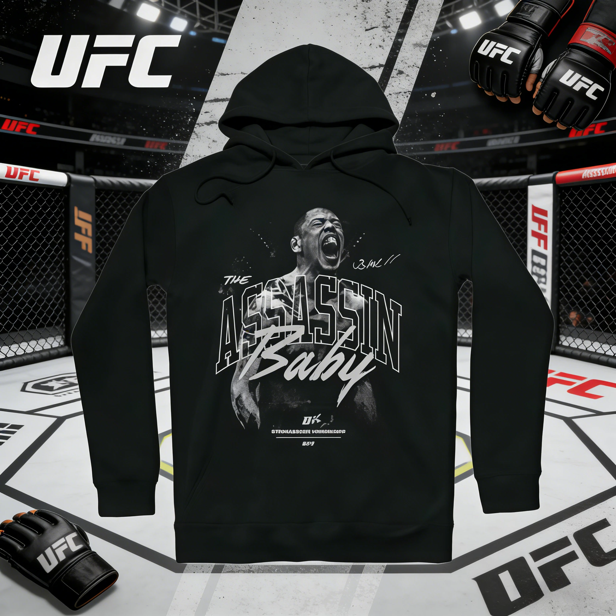 

Хлопковая дышащая повседневная толстовка с капюшоном UFC Alagmein Sterling 2026 (осень/зима), подходит для мужчин и женщин