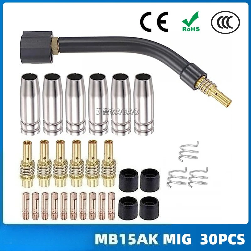 

Насадки для сварочного пистолета 15AK, 30 шт., токопроводящие, защитные, двойного назначения