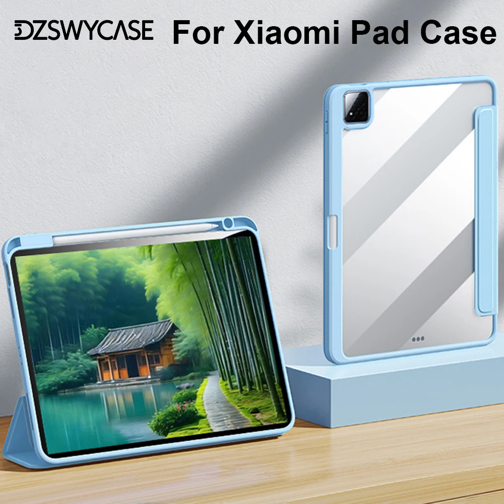 

Smart Transparent Case For Xiaomi Mi Pad 8/8 Pro Mipad 7/7 Pro 11.2inch, 6/6 pro 11inch, With Pencil Holder Acrylic Hard Cover