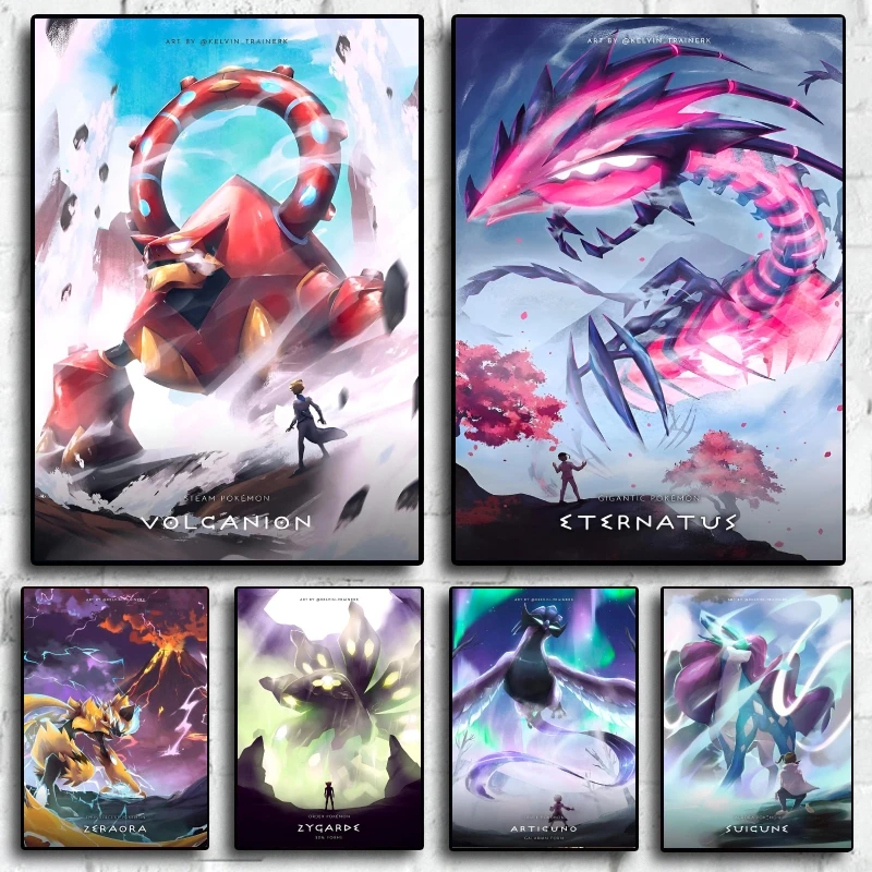 

High Quality Pokemon Volcanion Wall Art Anime Character Pictures HD Print Modern Home Children's Bedroom Decor Canvas Painting