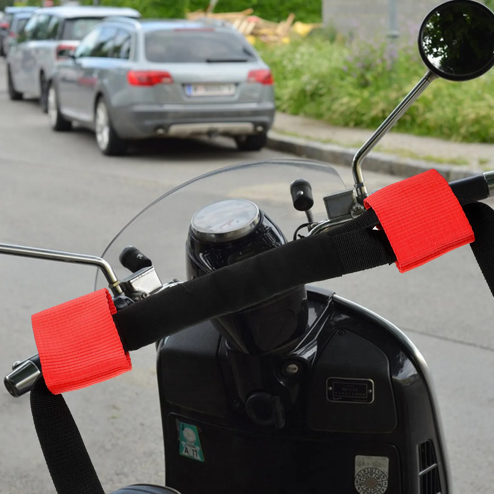 

Motorcycle Handlebar Nylon Strap High Strength Durable Tie Down Soft Loop Secure Transport Wide Handlebar Strap