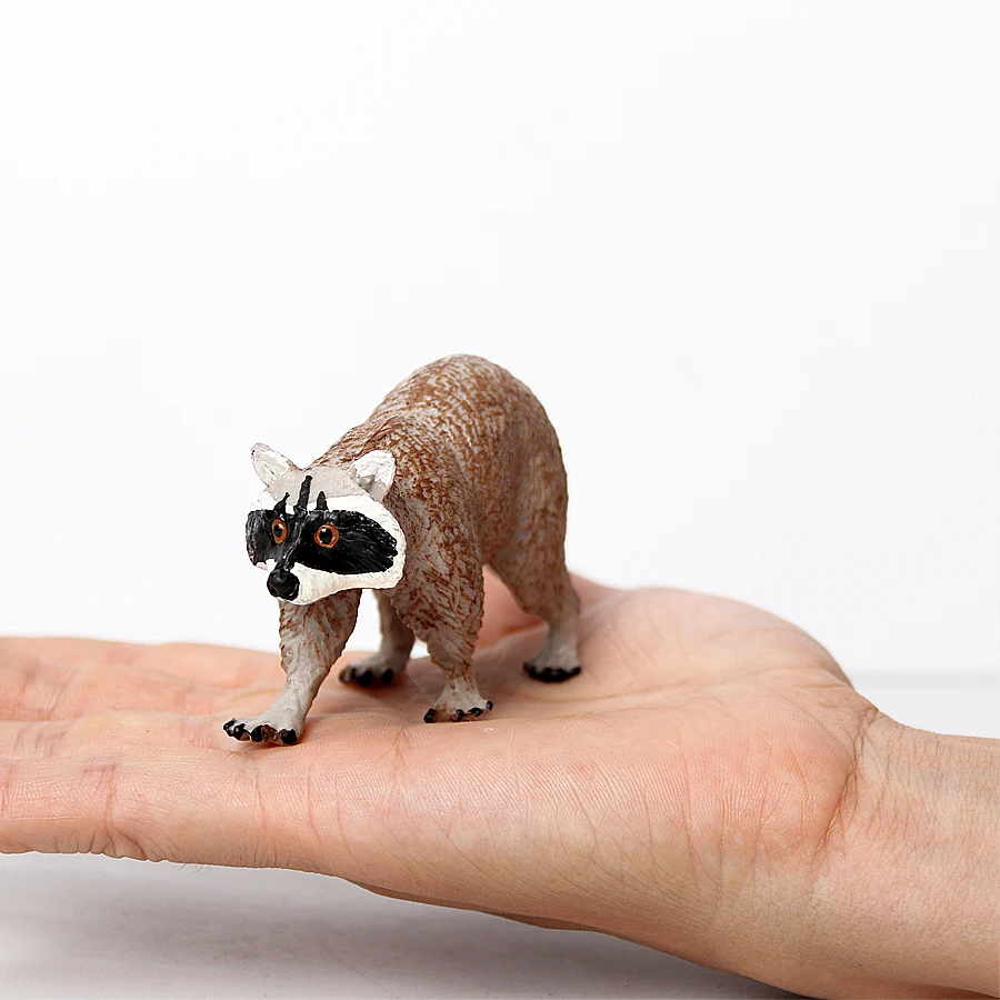 Realistic Forest  Animal Figures Raccoon,Badger,Anteater Bear model toys action figure Educational PVC toy figurine Gift For Kid