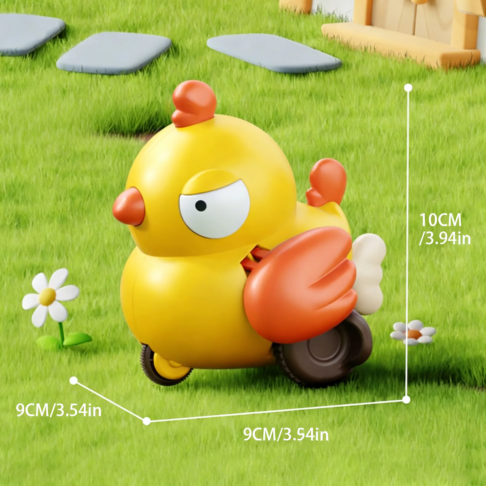 Cartoon Wind-Up Chain Toy Car for Kids - Educational Pull-String Toy (Chick, Bird, Duck) for Boys and Girls