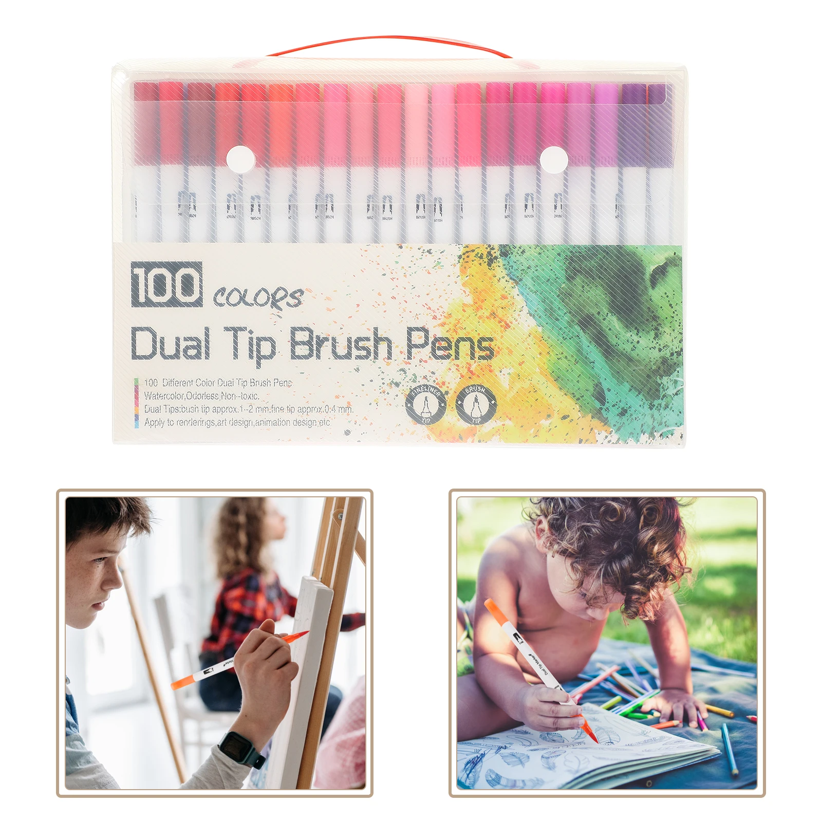 

100 Pcs Coloring Marker Art Supplies Fine Tip Markers Aldult Brush Pens Abs Painting Graffiti Child Dual