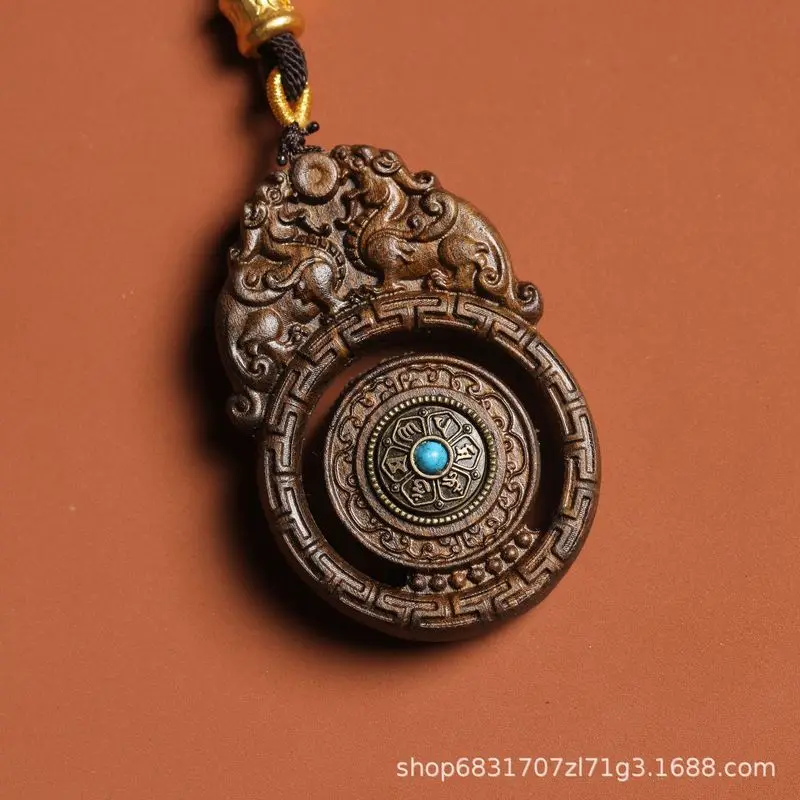 New model of agarwood Guanyin , hollowed-out solid wood carving hand-held ornament, decorative pendant, neck