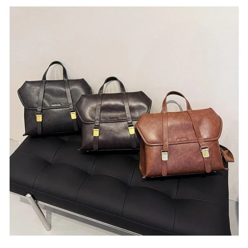 College Style British Backpack Women's 2026 New Large-capacity Briefcase Temperament Commuter Messenger Handbag Simple Versatile