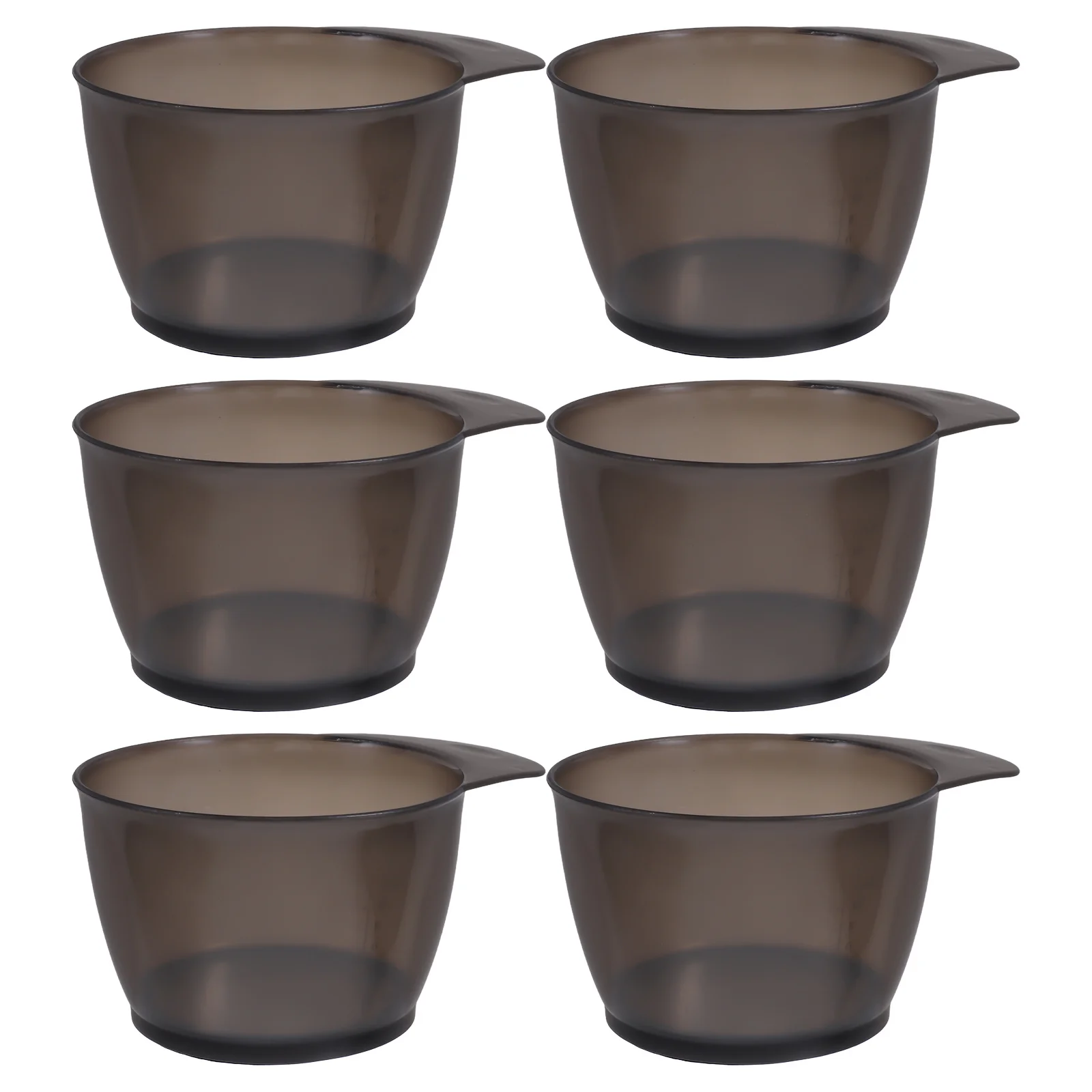 6pcs Dye Bowls Set Plastic Hair Color Mixing Bowls For Salon Home Use Diy Hair Coloring Tinting Tools Stackable Durable