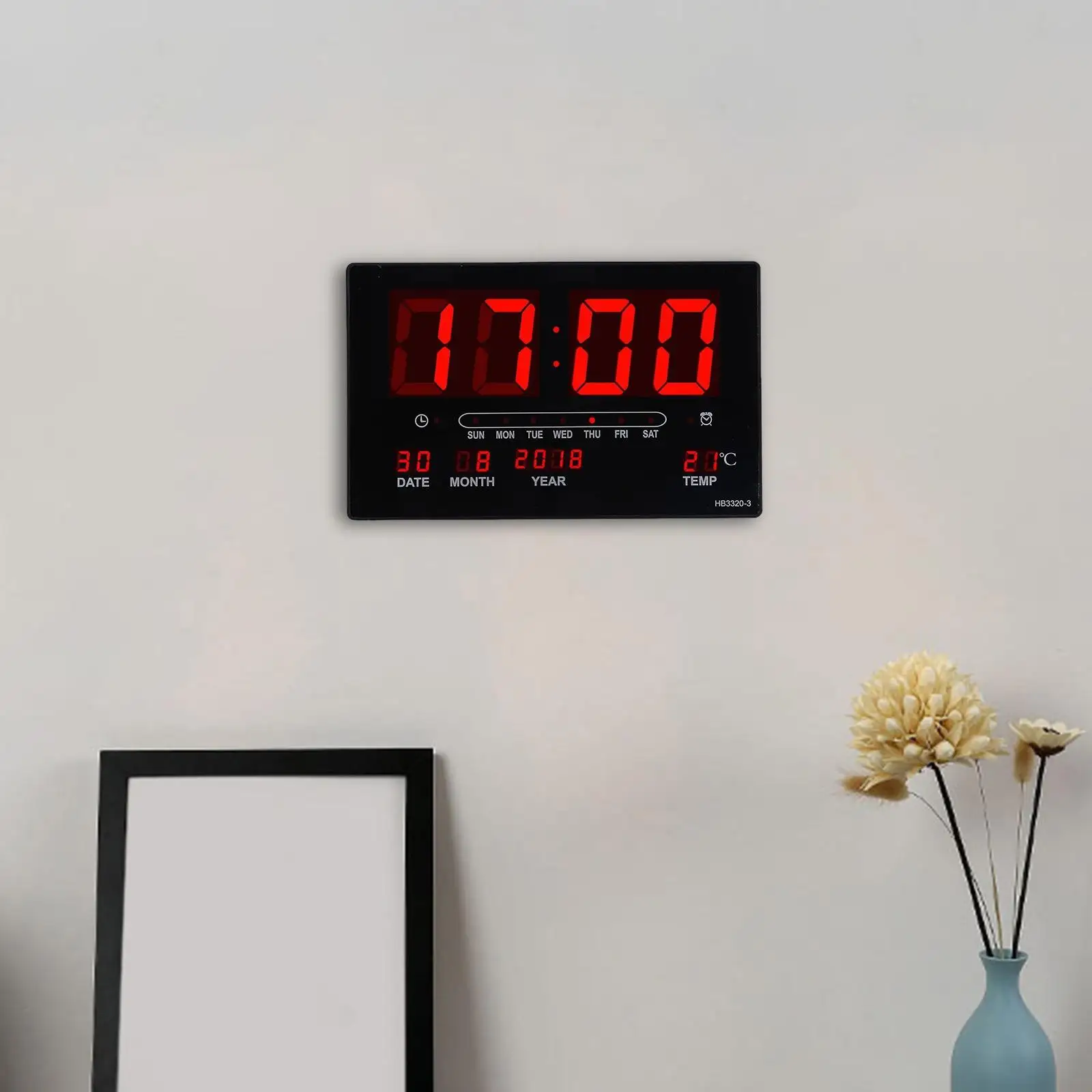 1 Piece Modern Digital Wall Clock with Day Date Alarm Clocks for Living Room Office Hotel Gym Fitness