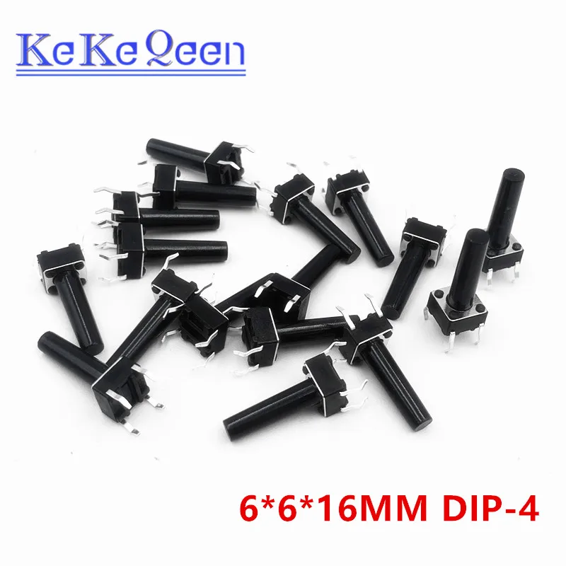 

1000 шт./лот микропереключатель 6x6x16 мм DIP-4 кнопочный переключатель тактильные переключатели 6*6*16 мм микропереключатель